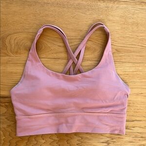 Pink Lululemon longline energy bra size 6